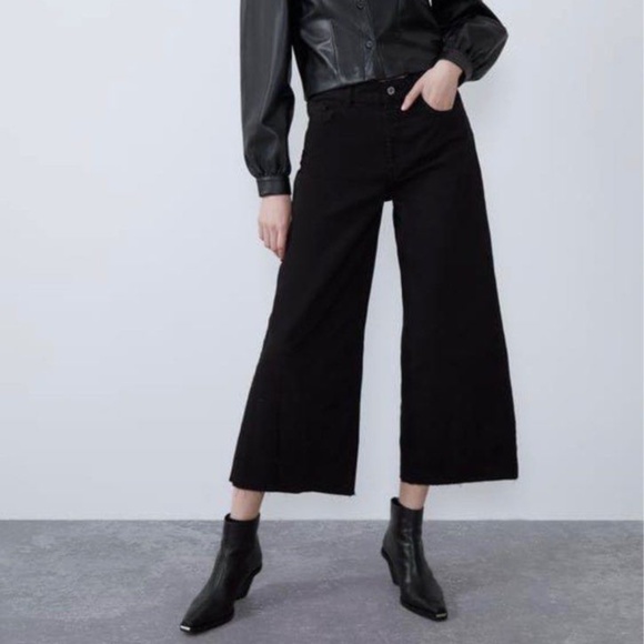 Zara denim culotte jeans 4 New - Picture 5 of 16